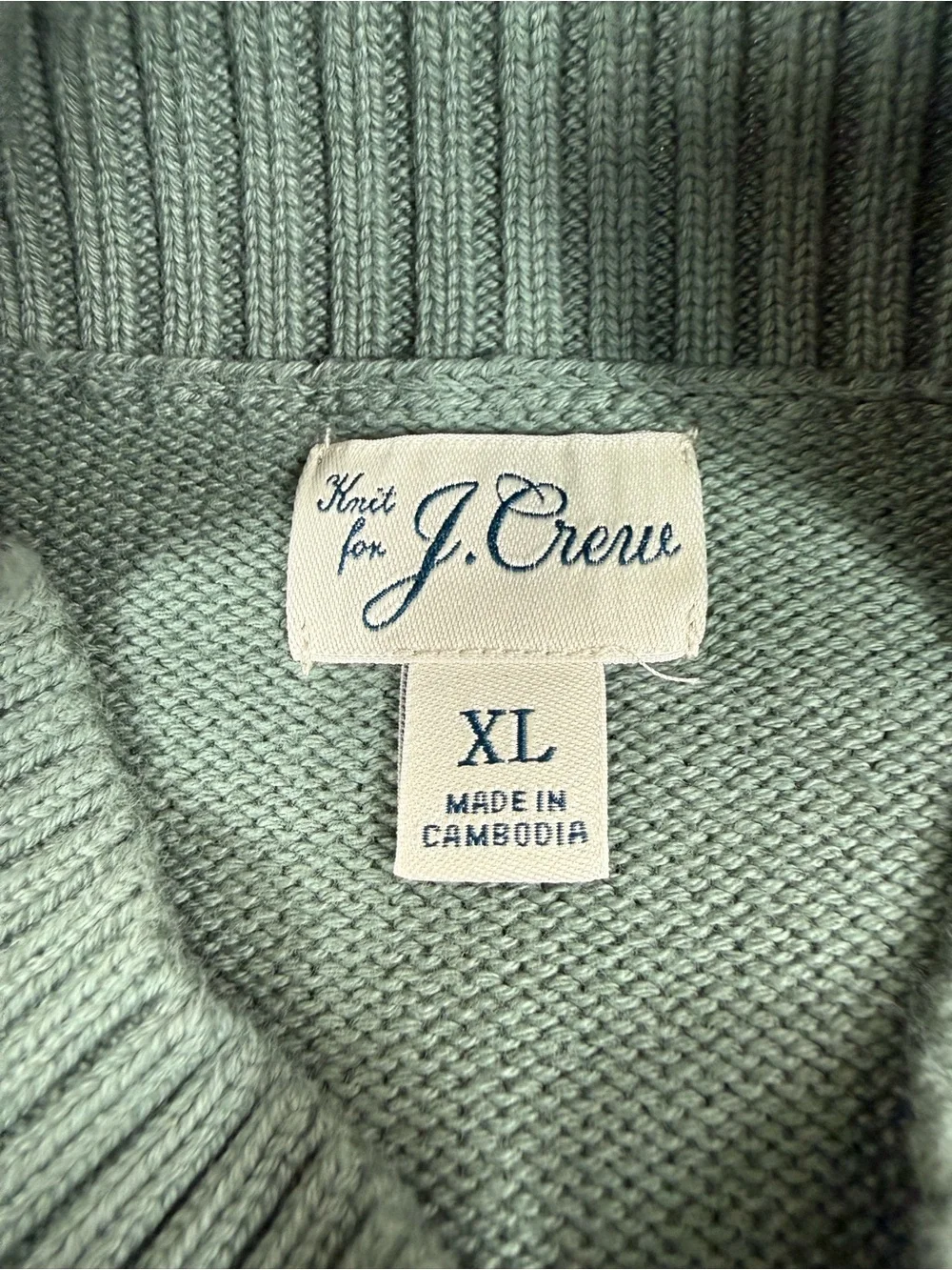 J.CREW Mens Heritage Cotton Mockneck Sweater XL Quiet Luxury Preppy Old Money